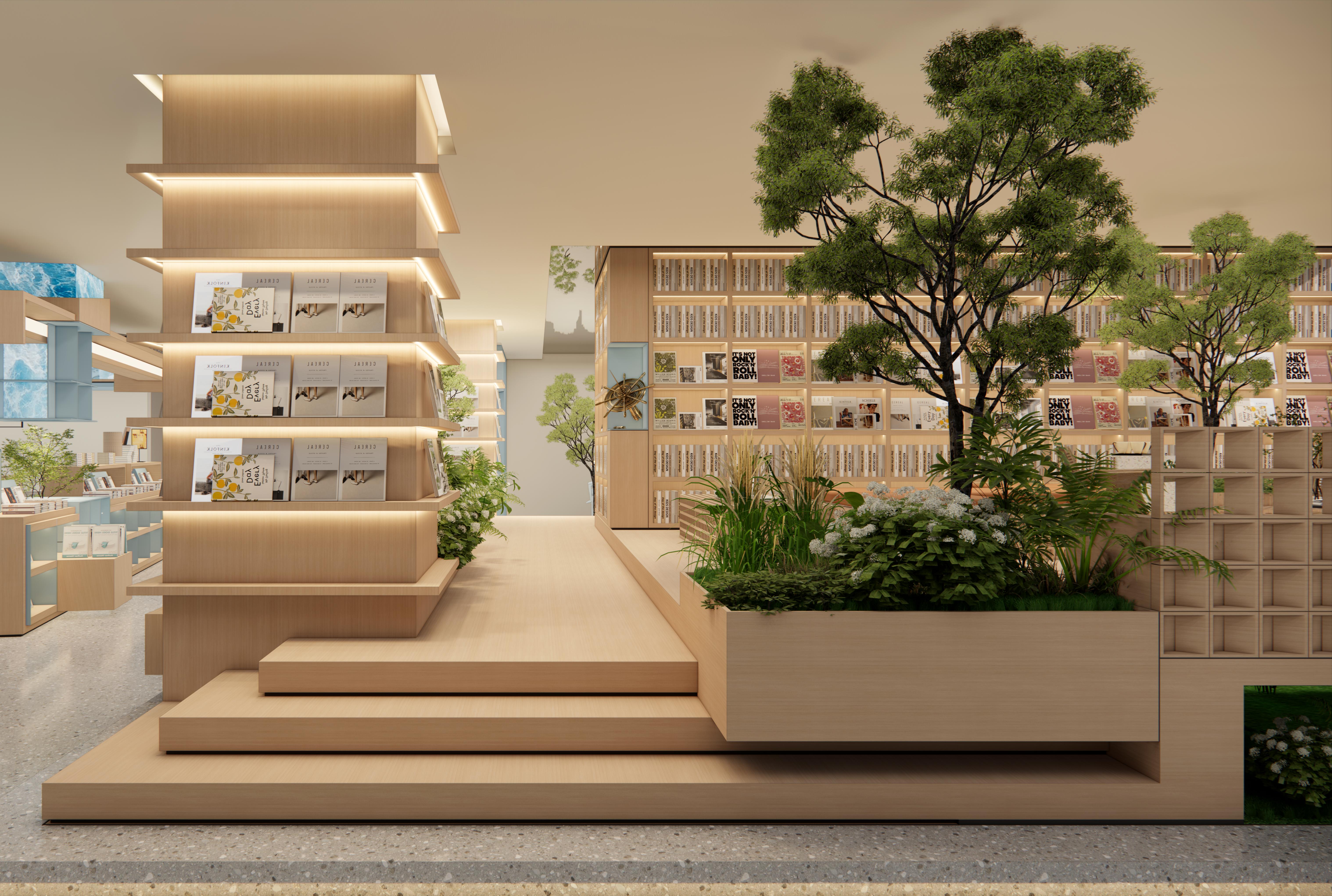 Lounge seating with architectural backdrop